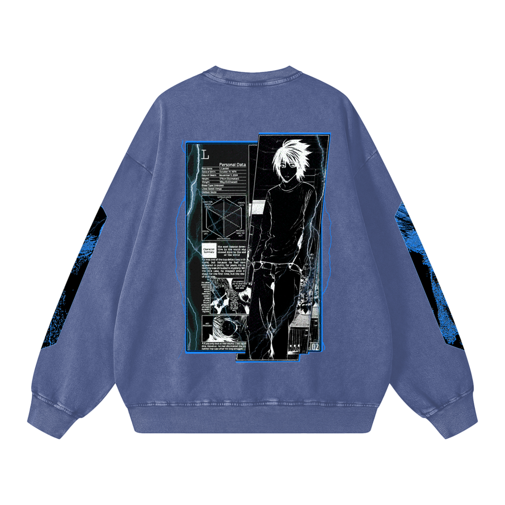 Death Note "I AM L" Snow Washed Sweatshirt
