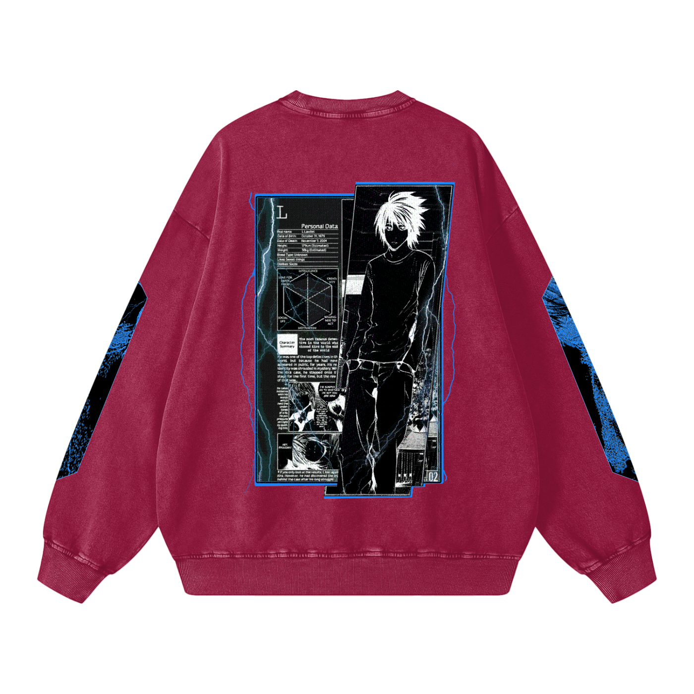 Death Note "I AM L" Snow Washed Sweatshirt