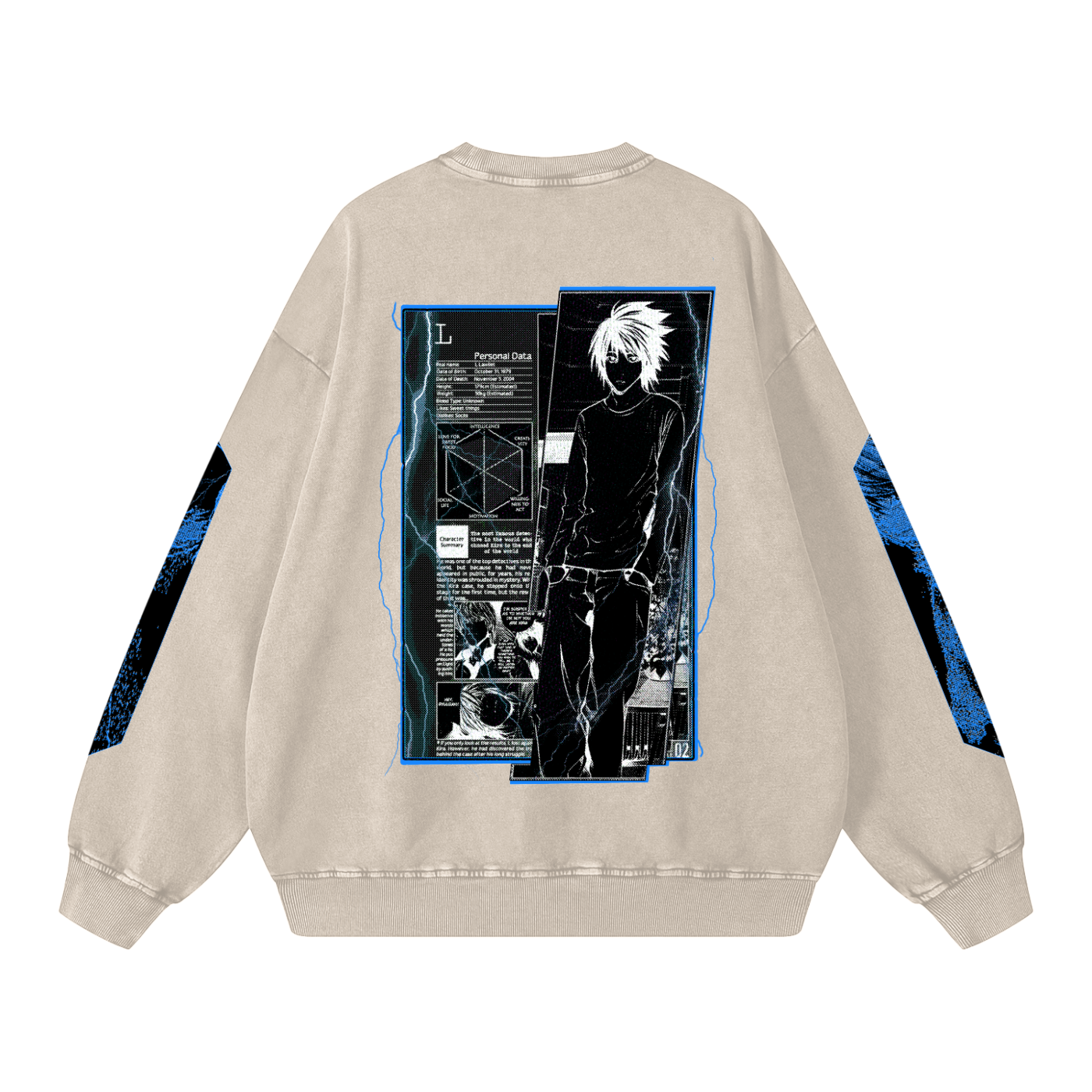 Death Note "I AM L" Snow Washed Sweatshirt