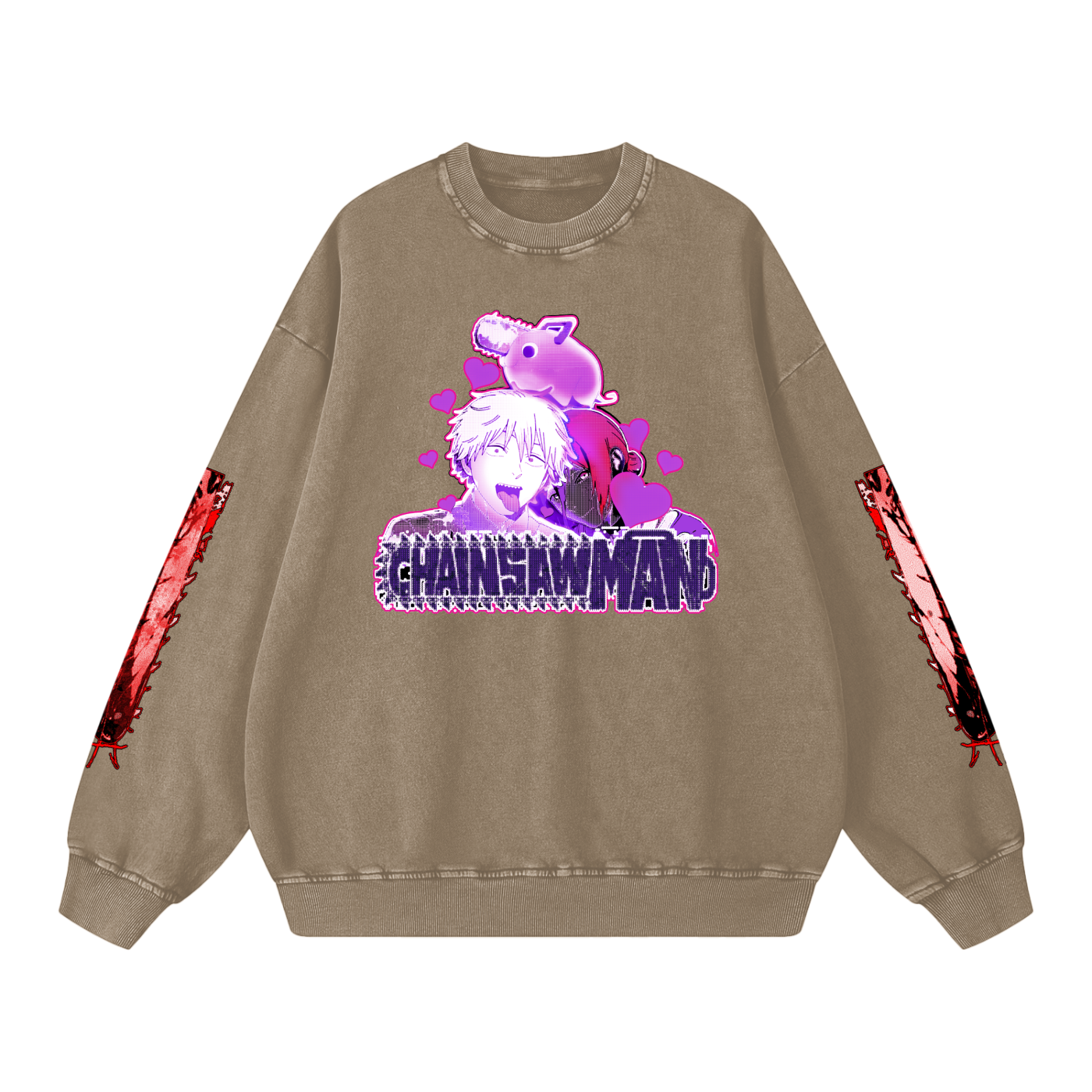 Chainsaw Man "Denji X Reze Love" Snow Washed Sweatshirt