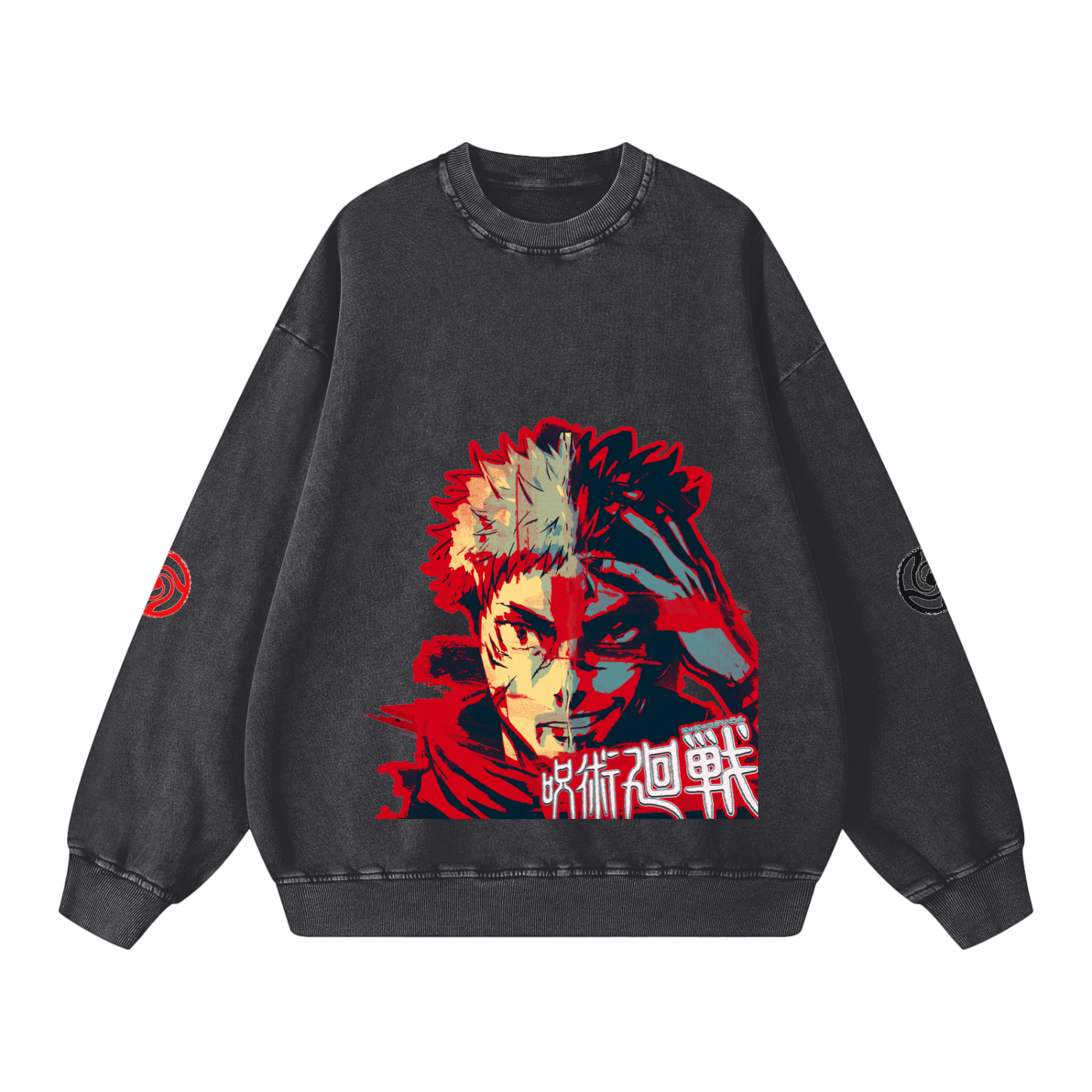 Jujutsu Kaisen Jujube "Yuji X Sukuna" Snow Washed Sweatshirt (Copy)