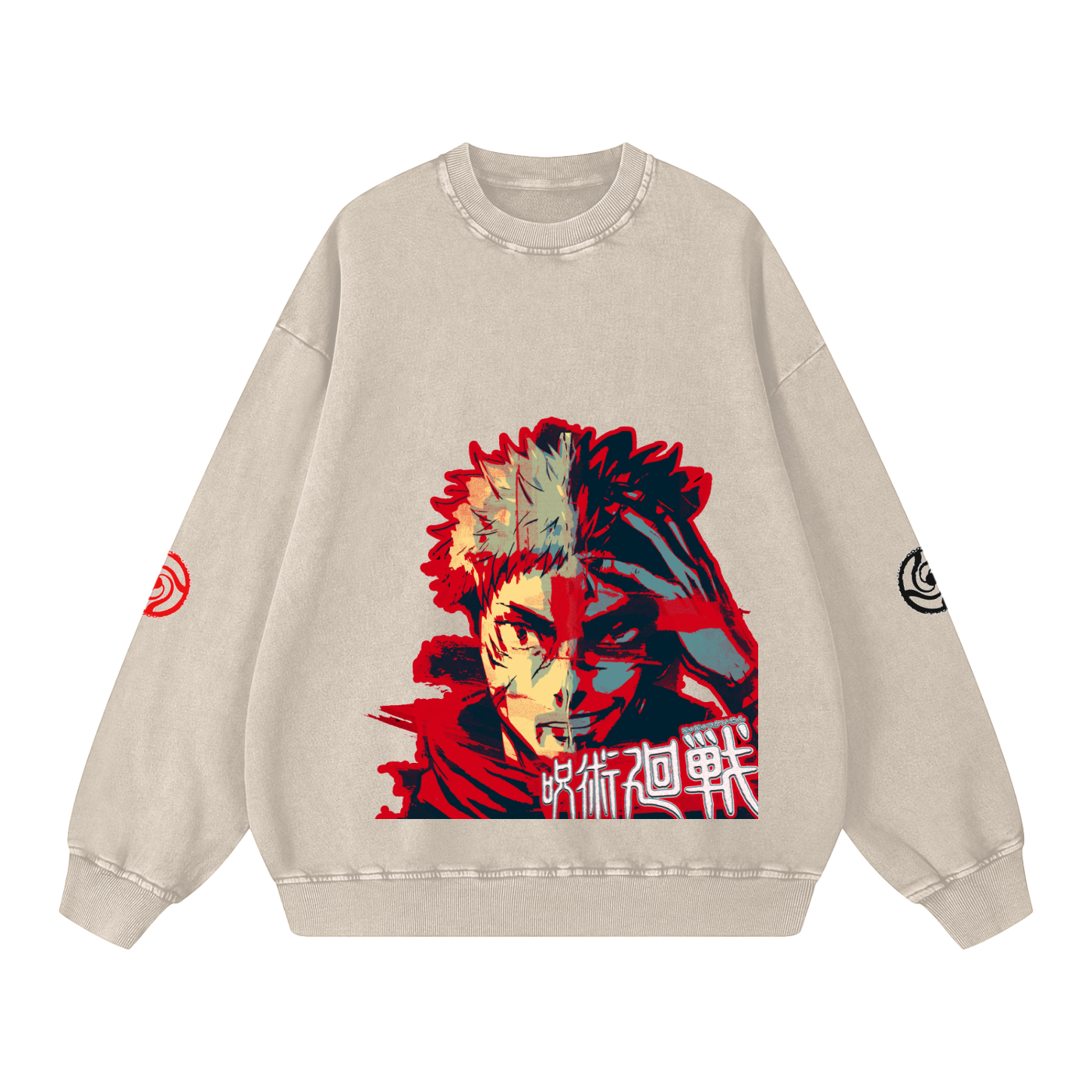 Jujutsu Kaisen Jujube "Yuji X Sukuna" Snow Washed Sweatshirt (Copy)