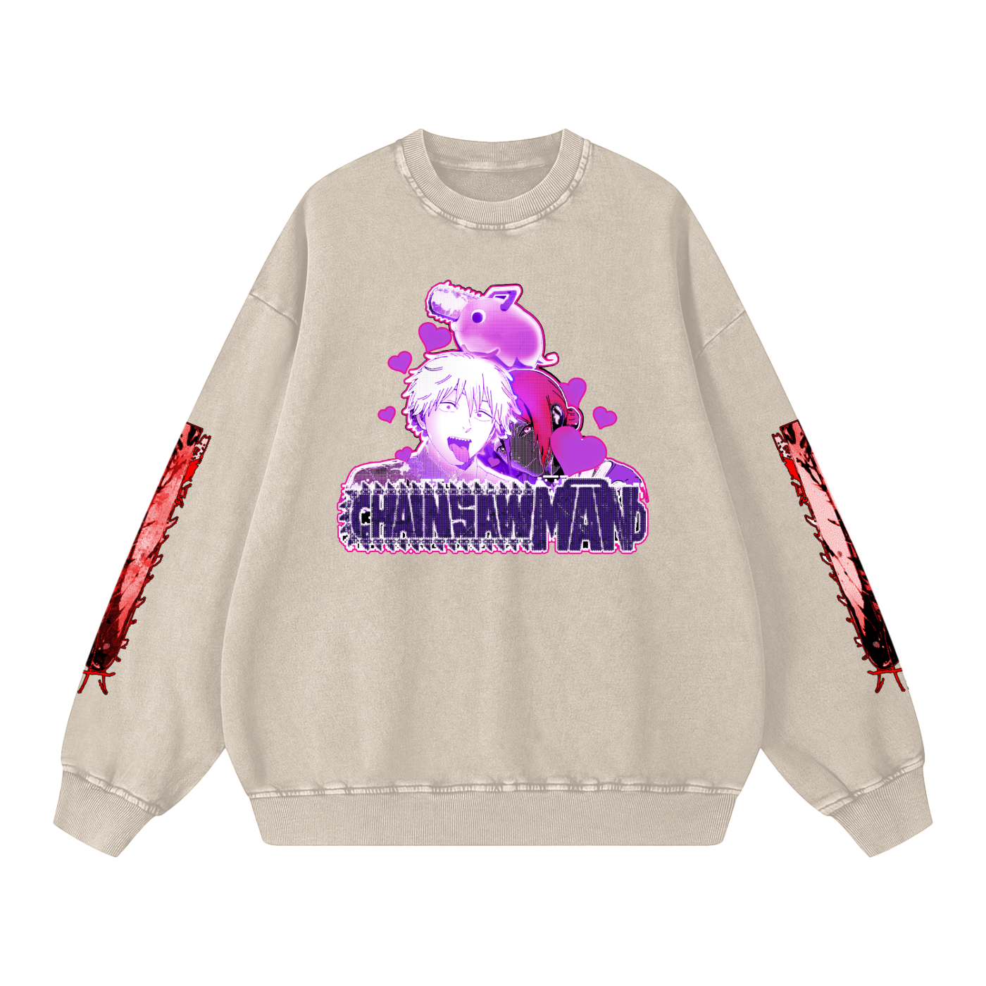 Chainsaw Man "Denji X Reze Love" Snow Washed Sweatshirt