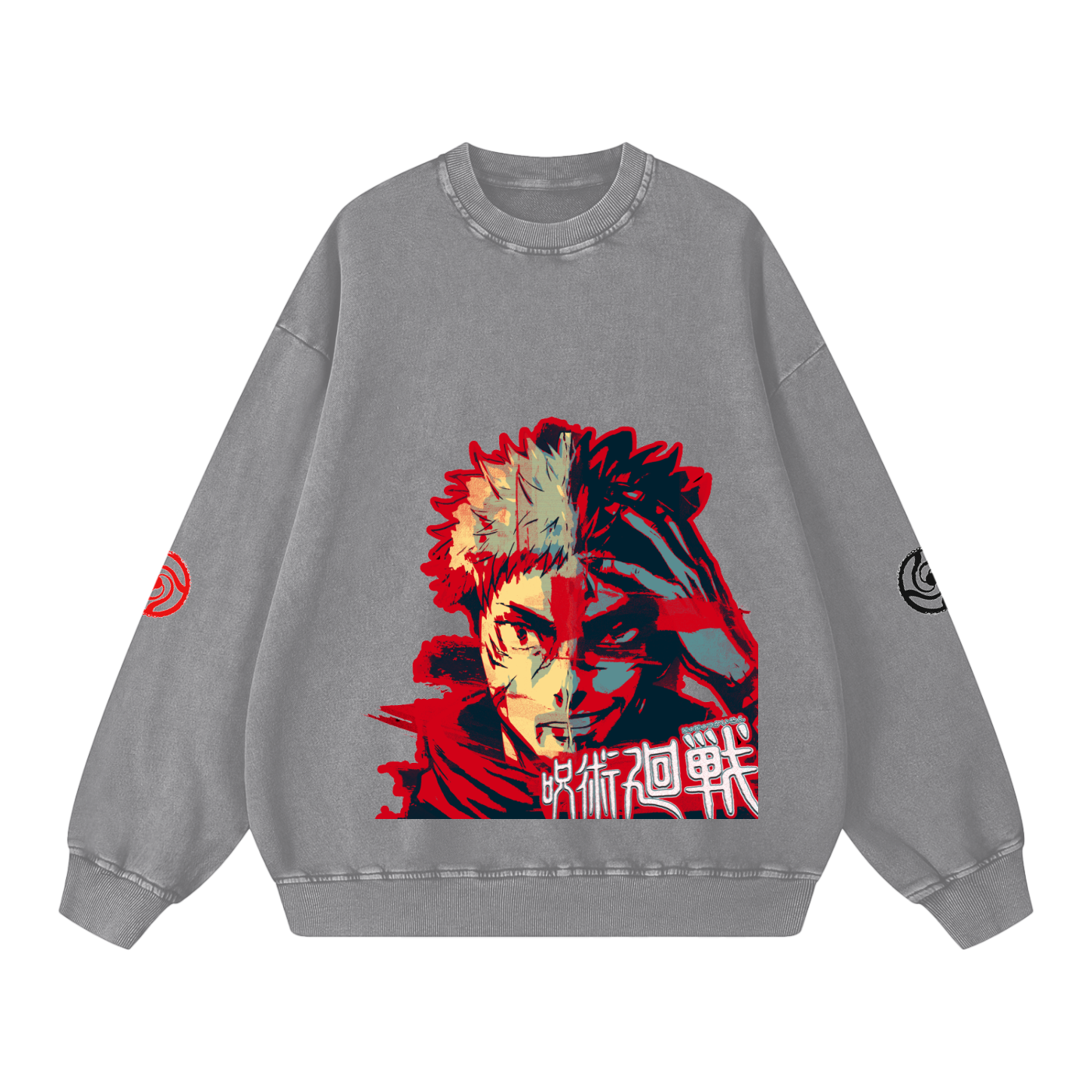 Jujutsu Kaisen Jujube "Yuji X Sukuna" Snow Washed Sweatshirt (Copy)