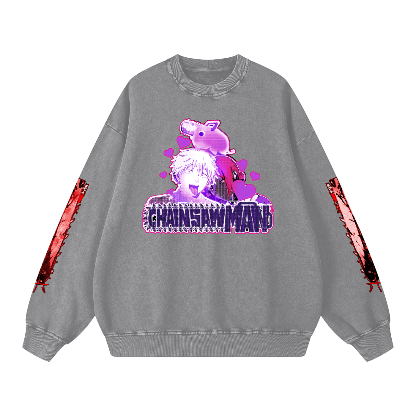 Chainsaw Man "Denji X Reze Love" Snow Washed Sweatshirt